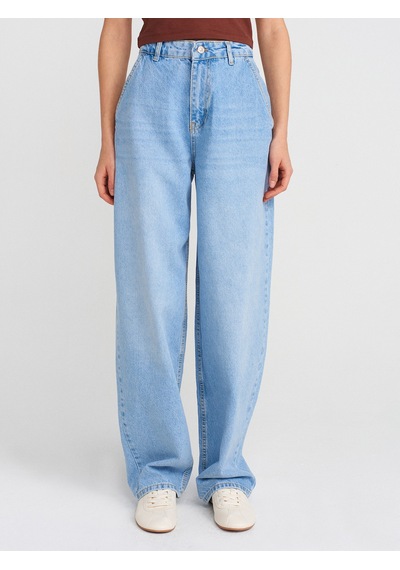 Dilvin 71795 Taşlanmış Balon Denim Pantolon-açık Mavi Açık Mavi