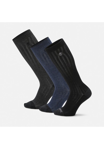 Timberland 3 Pack Danforth Solid Knee High Black