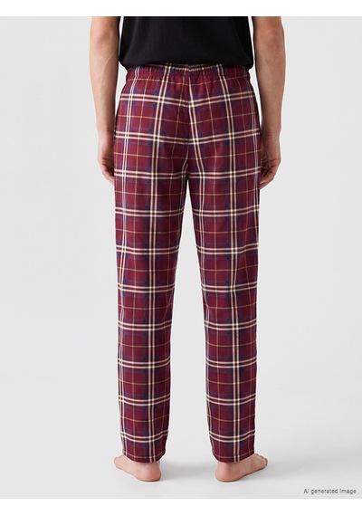LC Waikiki Lc Waıkıkı Bordo Regular Fit Ekose Erkek Pijama Alt