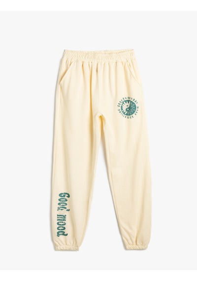 Koton Jogger Eşofman Altı Beli Bağlamalı Cepli Baskılı Şardonlu Pamuklu Bej 5wkg40039ak Ekru Koton Jogger Eşofman Altı Beli Bağlamalı Cepli Baskılı Şardonlu Pamuklu Bej 5wkg40039ak Ekru