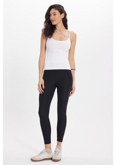 Tudors Kadın Slim Fit Dar Kesim Pamuklu Likralı İnce Askılı Ekru Atlet-50605