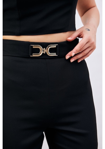 Sateen Aksesuar Detaylı Pantolon - Siyah
