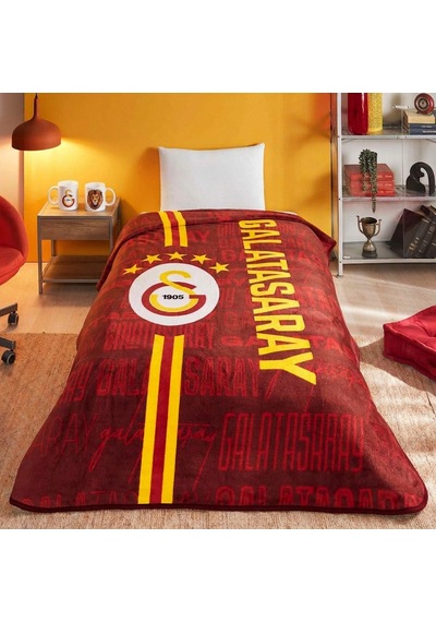 Galatasaray Lisanslı Battaniye Kupa Hediyeli Sarı Kırmızı