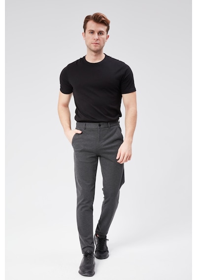 Erkek Beli Yarım Lastikli Arka Cep Fermuarlı Slim Fit Pantolon Antrasit Antrasit Erkek Beli Yarım Lastikli Arka Cep Fermuarlı Slim Fit Pantolon Antrasit Antrasit