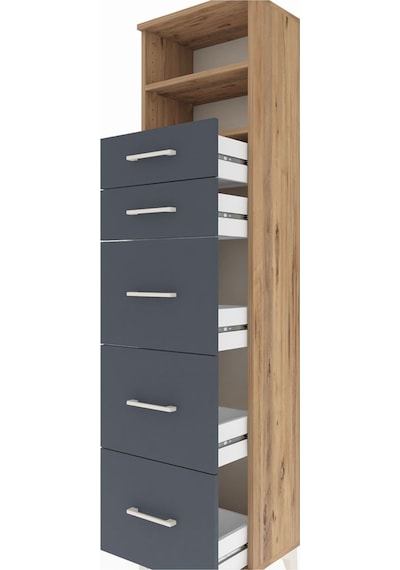 Arges Dolap 2 Raflı 5 Çekmeceli 44x30x182 Çam-antrasit Çam Arges Dolap 2 Raflı 5 Çekmeceli 44x30x182 Çam-antrasit Çam