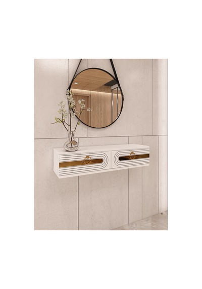 Heras 90 Cm Duvara Monte Kapaklı Raflı Makyaj Masası Dresuar Beyaz-altın Beyaz-altın Heras 90 Cm Duvara Monte Kapaklı Raflı Makyaj Masası Dresuar Beyaz-altın Beyaz-altın