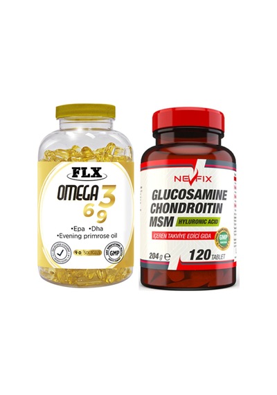 Omega 3-6-9 Balık Yağı 90 Softgel & Nevfix Collagen Glutation Hyaluronic Vitamin C 120 Tablet