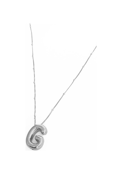 Taşsız Gümüş Balon Harf Kolye - G Gold