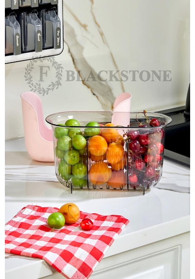 Vivart Fblackstone Sakura Süzgeçli Mutfak Düzenleme Ve Saklama Süzgeç Pembe