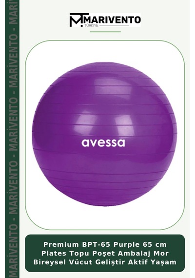 Premium Bpt-65 Purple 65 Cm Plates Topu Poşet Ambalaj Mor Bireysel Vücut Geliştir Aktif Yaşam