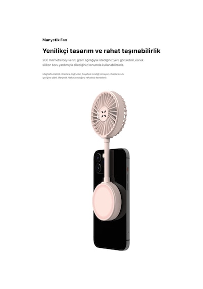 Manyetik Fan Şarj Edilebilir 3 Kademeli 5800 RPM Mıknatıslı MagSafe Telefon Vantilatörü X6104