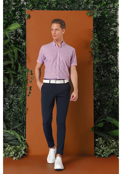 Efor Slim Fit Yan Cepli Düz Esnek Casual Lacivert Pantolon P 1144 Lacivert