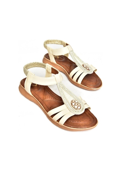 Fox Shoes S258013709 Bej Alçak Tabanlı Kadın Sandalet Bej