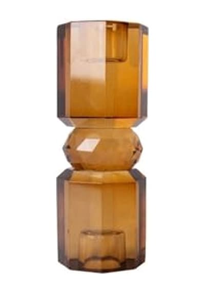 Kristal Mum Tutucu, Kahverengi 15x5,5 Cm Diğer