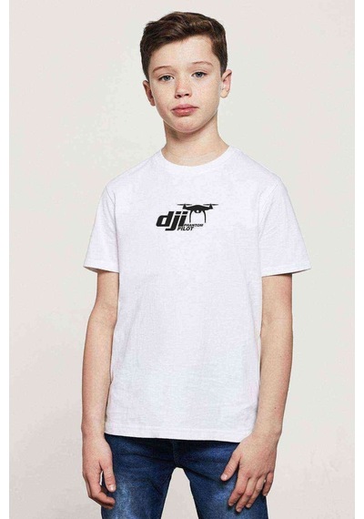 Tshirthane Dji Phantom Pilot Drone Vinyl Decal Baskılı Unisex Çocuk Beyaz T