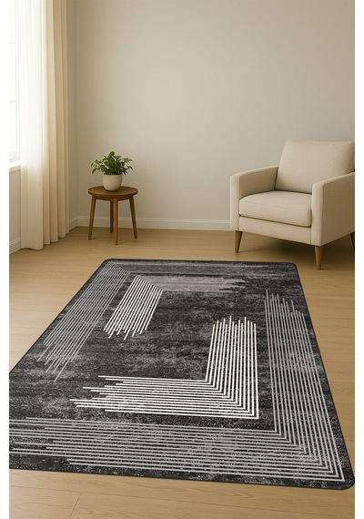 Modern Dijital Baskı Kaymaz Taban Halı H1140 Renkli