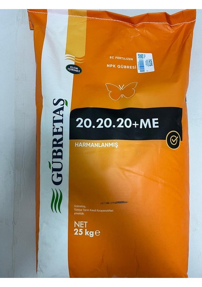 Azot- Fosfor- Potasyum Içerikli Harmanlanmış Npk Gübresi 20-20-20+me - 25 Kg 1 Adet