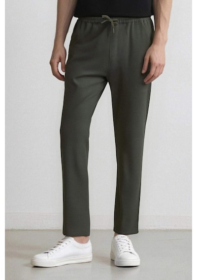 DeFacto Kışlık Jogger Pantolon Beli Bağcıklı Cepli Düz Paça D8641AX24AUKH244 Haki