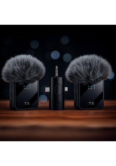 Lexroo Torima F11-2 Type-c + Lightning + Aux 2li 3in1 Kablosuz Yaka Mikrofonu