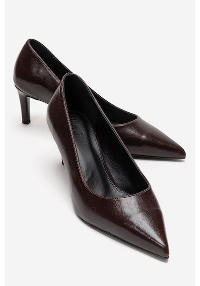 Luvishoes Velmıra Bordo Cilt Kadın Topuklu Ayakkabı