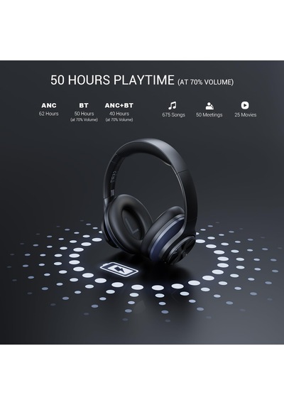 A10 Bluetooth Kulak Üstü Kulaklık, Hibrit Aktif Gürültü Önleme Özellikli 62 Saate Kadar Kablosuz Kulaklık, Hi-res Ses, Derin Bas, Seyahat İçin Mikrofon, Ev, Ofis İçin Siyah A10 Bluetooth Kulak Üstü Kulaklık, Hibrit Aktif Gürültü Önleme Özellikli 62 Saate Kadar Kablosuz Kulaklık, Hi-res Ses, Derin Bas, Seyahat İçin Mikrofon, Ev, Ofis İçin Siyah