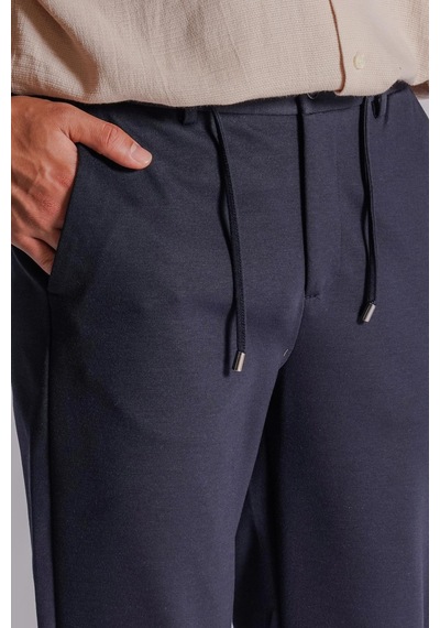 Braccas Erkek Yandan Cepli Beli Lastikli Relaxed Fit Chino Pantolon Lacivert Lacivert
