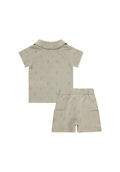 Civil Baby Palmiye Empirmeli 6-18 Ay Takım - Bej Vizon