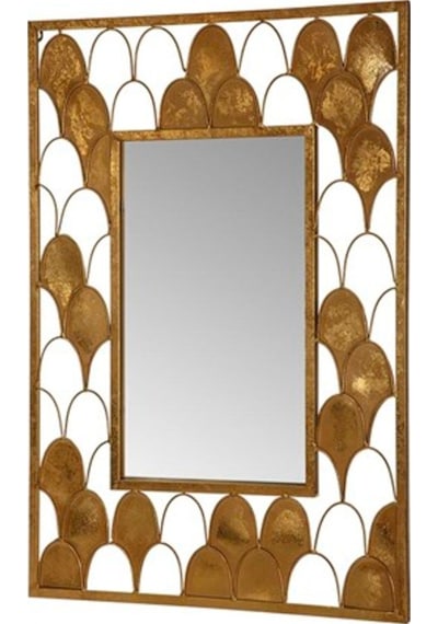 Vitale Yaldızlı Duvar Aynası 80 Cm Ak.Ga0020 Altın - Beyaz