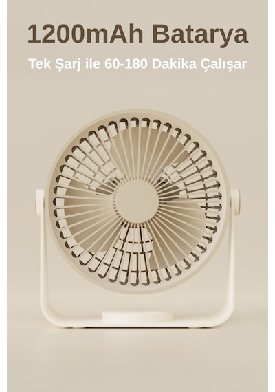 Taşınabilir Usb Şarjlı 3 Kademeli Masaüstü Fan Vantilatör Soğutucu Ys2544