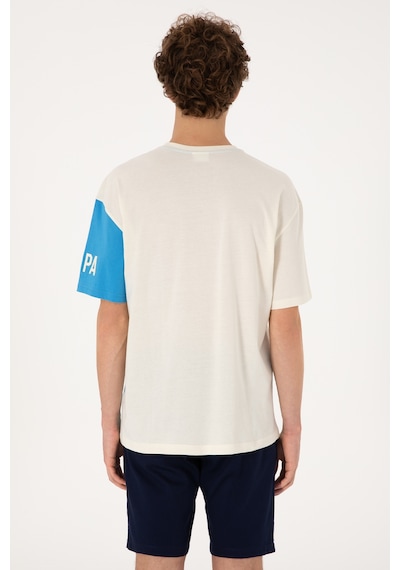 U.S. Polo Assn. Erkek Comfort Fit Bisiklet Yaka Ekru Tişört 50306896-VR019