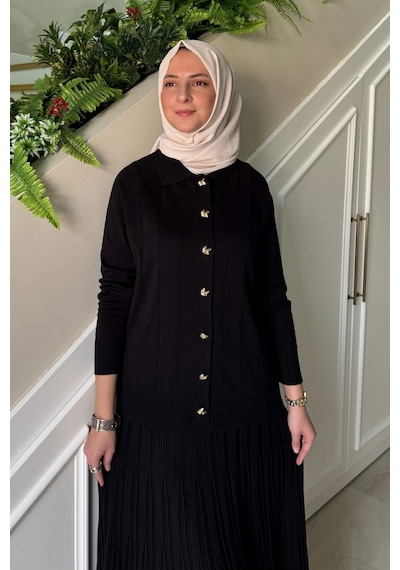 Yonca Triko Takım Siyah Çok Renkli