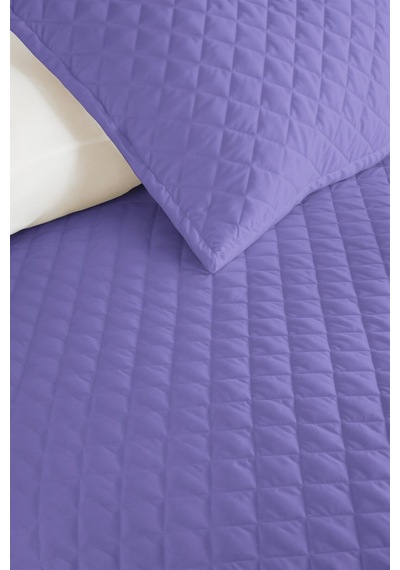 Lila Modern Genç Odası Tek Kişilik Pike Takımı - Kapitone Minimal Mor 160x220 Cm Yatak Örtüsü Sabahçı Güneş Eşiği