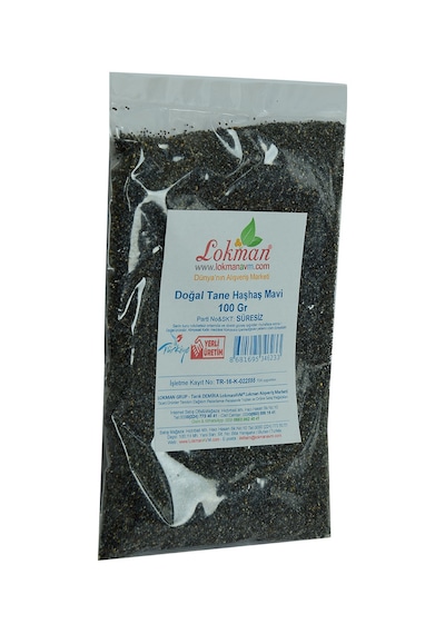 LokmanAvm Mavi Doğal Tane Haşhaş Tohumu 100 G