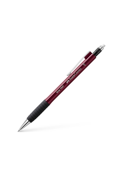 Faber-Castell Grip 1347 Versatil Kalem, 0.7 mm, Bordo, Ergonomik Tutuş, Yaylı Uç, Uzun Silgi, Modern Tasarım