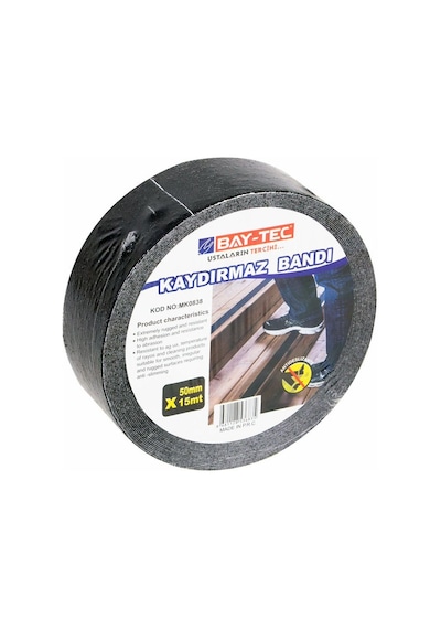 Merdiven Kaydırmaz Bant Siyah 50mm X 15mt Mk0838