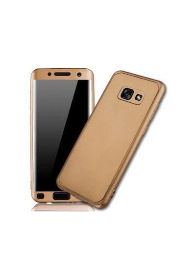 Samsung Uyumlu A3 2017 (A320) 360 Derece Slim Premium Silikon Kılıf Gold