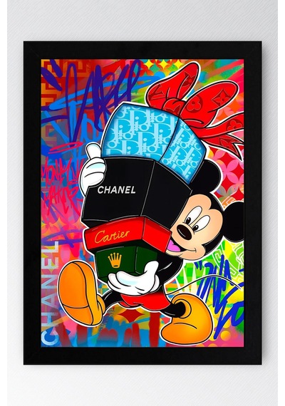 Mickey Mouse Çerçeveli Tablo - Print Money Serisi Poster Tablo