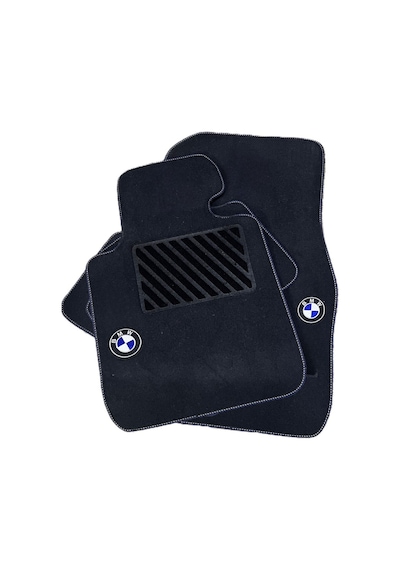 Oto Halı Paspas Seti Bmw 3 E92 2006 2013 Uyumlu Sport Kaymaz & Şık Tasarım - Siyah Logolu