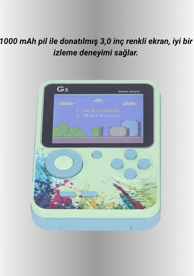 500 Oyun Hafızalı G5 Game Box Renkli Lcd Ekranlı Mh-hs6220-9684 Çok Renkli