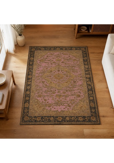 Kartela Halı Novi Halı Jüt Taban Dokuma Halı Gül Kurusu - 100 X 150 Cm
