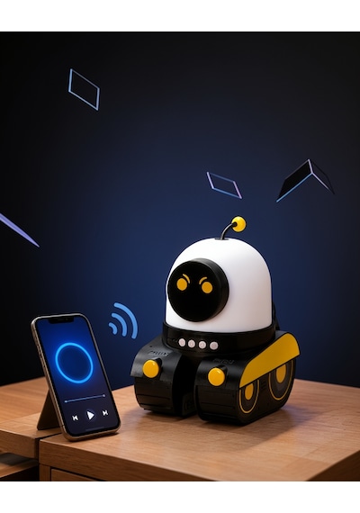 Robot Tasarılı Üç Parlaklık Ayarlı Otomatik Döner Projektör Lamba