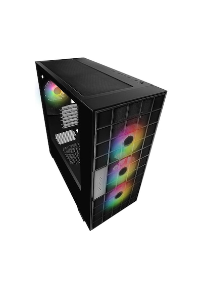 Rampage Azza V2 Temperli Camlı Siyah 4-12cm Argb Fan + Type-c Atx Mid-t Gaming Oyuncu Kasası