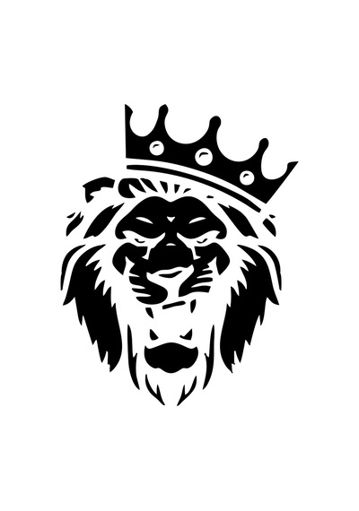 Kral Tacçlı Aslan Sticker 17x17 Cm Siyah