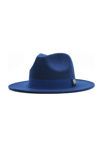 Külah Erkek Fedora Şapka-Lacivert-Lacivert-Standart