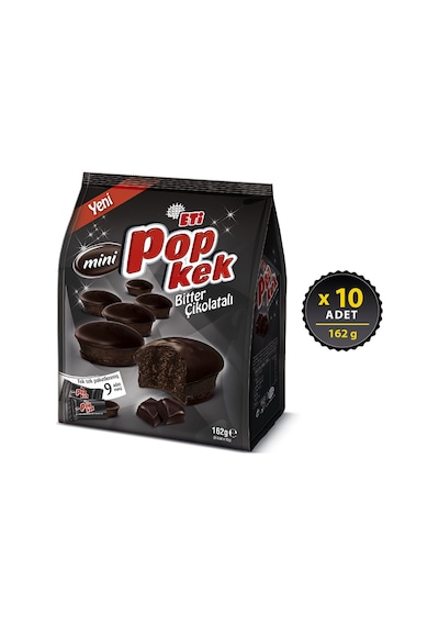 Eti Popkek Mini Bitter Çikolatalı 10 x 162 G