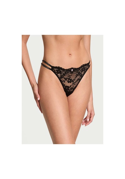 Victoria's Secret Twinkle Askılı Dantelli Brazilian Külot Siyah
