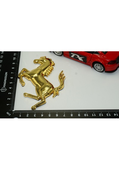Ferrari Horse At Logo Gold Metal Bagaj Logo Amblem Arma