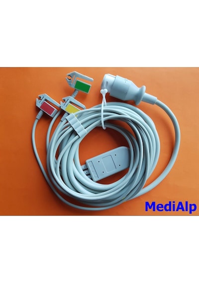 Hewlett Packard Codemaster Defibrilatör Ekg Kablosu 3 Lead