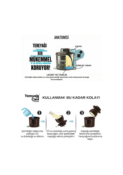 Çömlek - Seramik Tereyağı Saklama Kabı - Tereyağını Günlerce Taze Tutar - Ahşap Saplı Bıçak Hediyeli Kırmızı