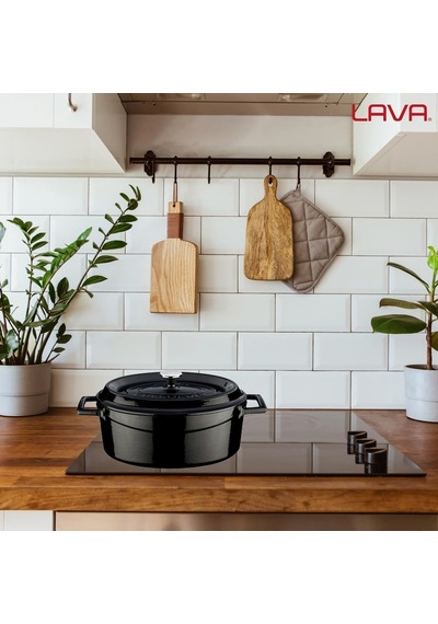 Cookware Trendy Dökme Demir Emaye Güveç, Oval, 25 Cm, 3,19 L, Siyah Diğer